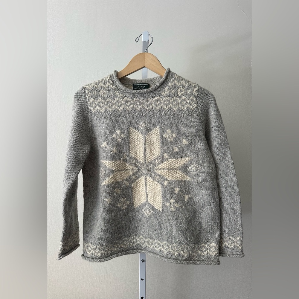 Vintage Ralph Lauren Hand Knit Wool Sweater in Size P